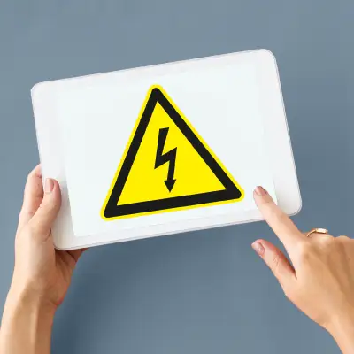 tablette panneau danger electrique