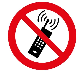 Adhésif téléphones portables interdits