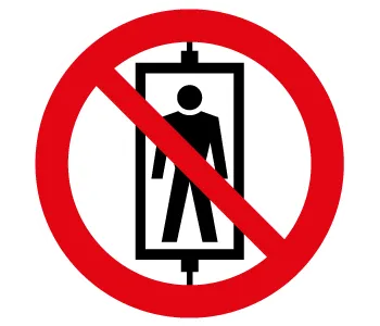 Adhésif Ascenseur interdit au transport de personnes