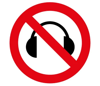 Adhésif Interdiction aux casques audio