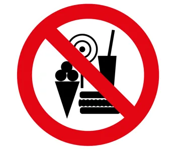 Adhésif nourriture glace boisson interdite