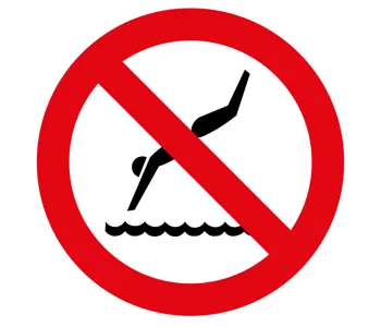 Adhésif interdit de plonger