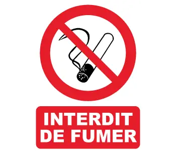 Adhésif Panneau Interdit de fumer