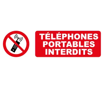 Adhésif Panneau téléphones portables interdits