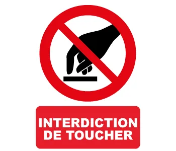 Adhésif Panneau interdiction de toucher