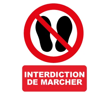 Adhésif Panneau Interdiction de marcher