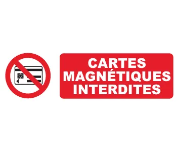 Adhésif Panneau cartes magnétiques interdites