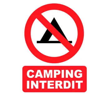 Adhésif Panneau Camping interdit