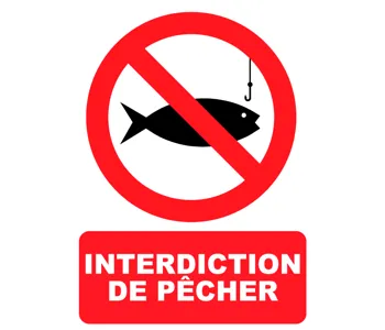 Adhésif Panneau interdiction de pêcher