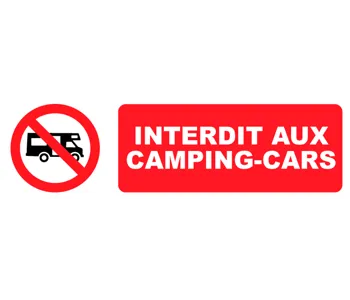 Adhésif Pictogramme interdit aux Camping-cars