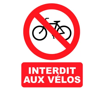 Adhésif Panneau Interdit aux Vélos