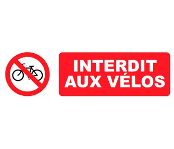 Adhésif Pictogramme Interdit aux Vélos