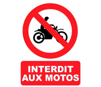 Adhésif Panneau interdit aux motos