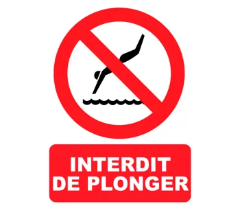 Adhésif Panneau interdit de plonger
