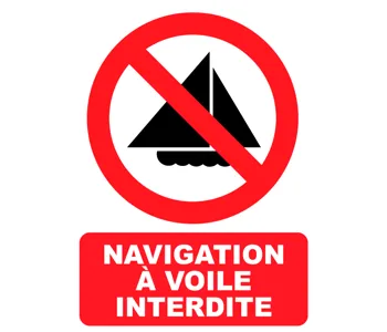 Adhésif Panneau navigation à voile interdite