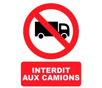 Adhésif Panneau Interdit aux camions