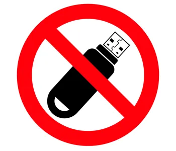 Adhésif Interdit d'utiliser le port USB