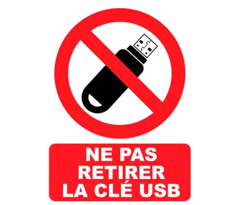 Adhésif Pictogramme ne pas Retirer  L'USB