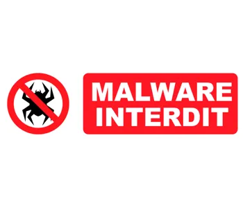 Adhésif Panneau Malware Interdit