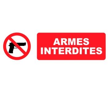 Adhésif Panneau Armes Interdites - Pistolet