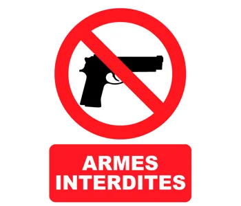 Adhésif Pictogramme Armes Interdites - Pistolet