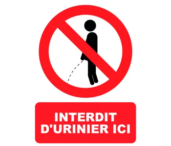 Adhésif Panneau interdit d'uriner