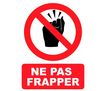 Adhésif Panneau Ne Pas Frapper