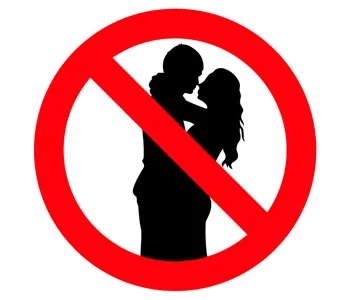 Adhésif interdiction de s'embrasser