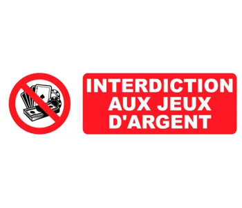 Adhésif Pictogramme Interdiction Aux Jeux D'Argent