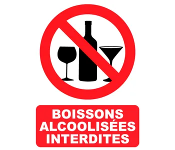 Adhésif Panneau Boissons Alcoolisées Interdites