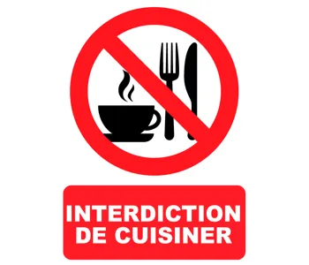 Adhésif Panneau Interdiction De Cuisiner