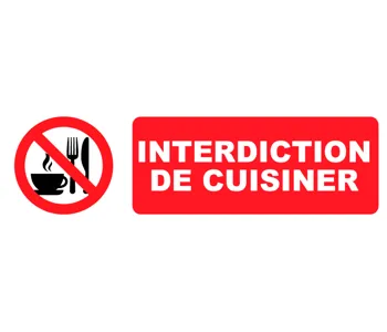 Adhésif Pictogramme Interdiction De Cuisiner