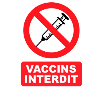 Adhésif Panneau Vaccins Interdit