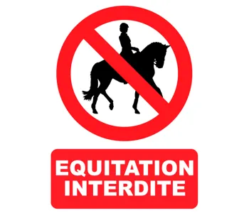 Adhésif Panneau Equitation Interdite