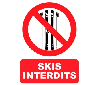 Adhésif Panneau Skis Interdits