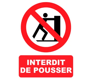 Adhésif Panneau Interdit De Pousser