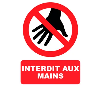 Adhésif Panneau Interdit Aux Mains