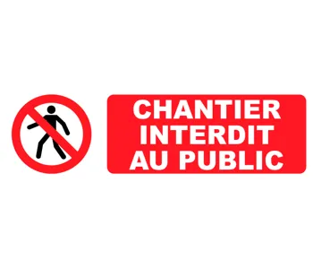 Adhésif Pictogramme Chantier interdit au public