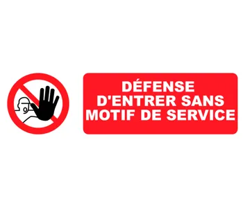 Adhésif Pictogramme Défense d'entrer sans motif service