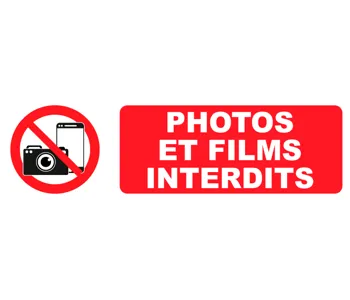 Adhésif Pictogramme Photos et films interdits