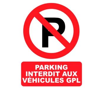Adhésif Panneau Parking interdit aux véhicules GPL