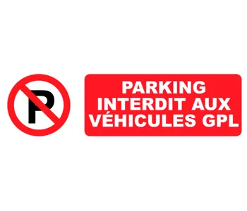 Adhésif Pictogramme Parking interdit véhicules GPL