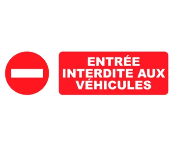 Adhésif Pictogramme Entrée interdite aux véhicules