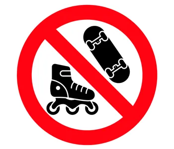 Adhésif Skates et rollers interdits