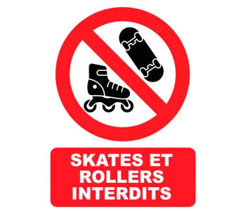 Adhésif Panneau Skates et rollers interdits