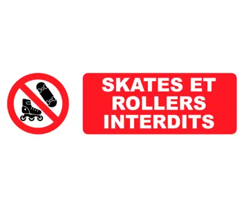 Adhésif Pictogramme Skates et rollers interdits