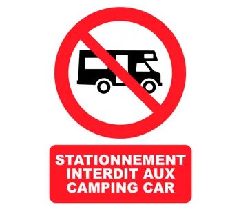 Adhésif Panneau Stationnement interdit aux camping car