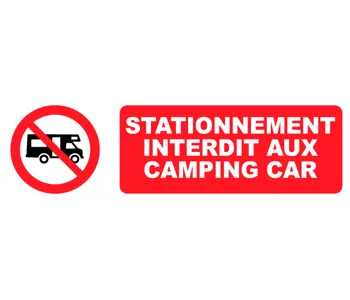 Adhésif Pictogramme Stationnement interdit aux camping car