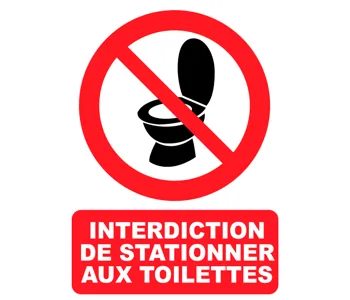 Adhésif Panneau Interdiction de stationner au WC