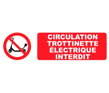 Adhésif Pictogramme Circulation trottinette électrique interdit